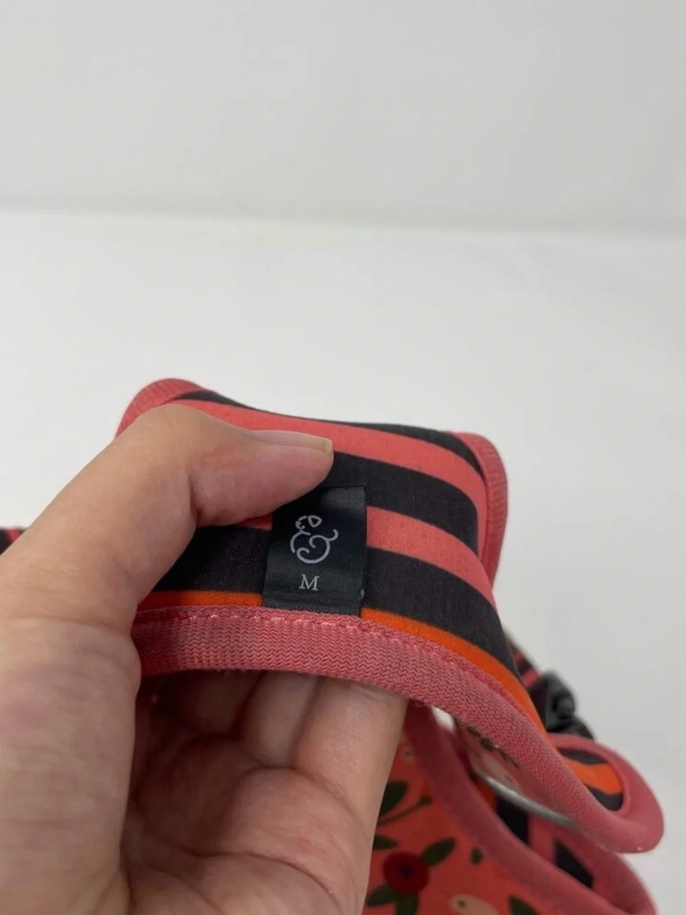 Lucy & Co Pink Reversible Floral Striped Dog Harness (M) My Boston Terrier 22lb